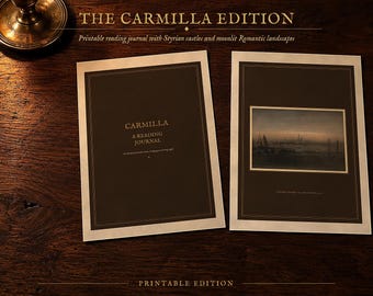 Carmilla Reading Journal Printable, Vampire Book Journal, Gothic Novel Notes, Dark Academia Art Prints and Wallpapers