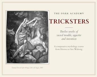 Trickster Mythology Self-Study Course | Hermes, Loki, Anansi, Coyote, Monkey King | Printable Course Book & GoodNotes PDF | Dark Academia