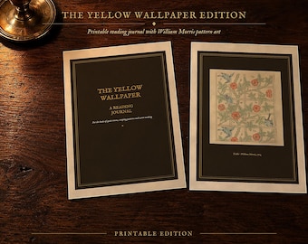 The Yellow Wallpaper Reading Journal Printable, Gilman Book Journal, Gothic Short Story Notes, A5 PDF Wallpapers