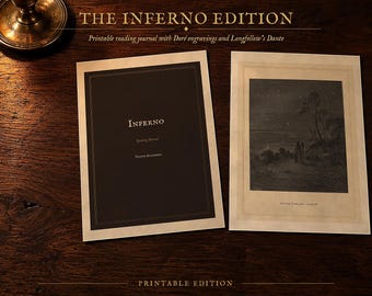 Dante's Inferno Reading Journal Printable, Divine Comedy Book Journal, Gustave Doré Art Prints and Wallpapers PDF