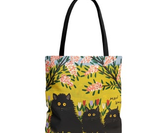 Sac cabas Maud Lewis Trois chats noirs