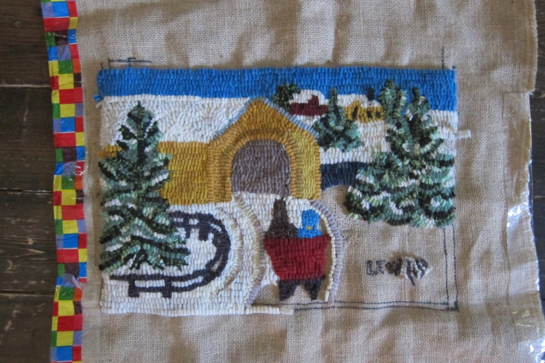 Rug Hooking Kit Maud Lewis Covered Bridge With Sleigh Etsy Canada