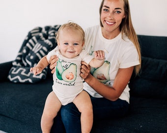 You're All I Avo Wanted, Avocado, Mom & Baby Matching Set, Outfit, Shirt, Tee, TShirt, Organic, Ecofriendly, One Piece, Bodysuit, Layette