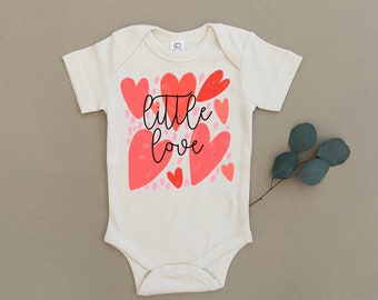 Little Love, Valentine's Day Hearts, Baby, Boy, Girl, Unisex, Infant, Newborn, Organic, Ecofriendly, Bodysuit, Outfit, One Piece