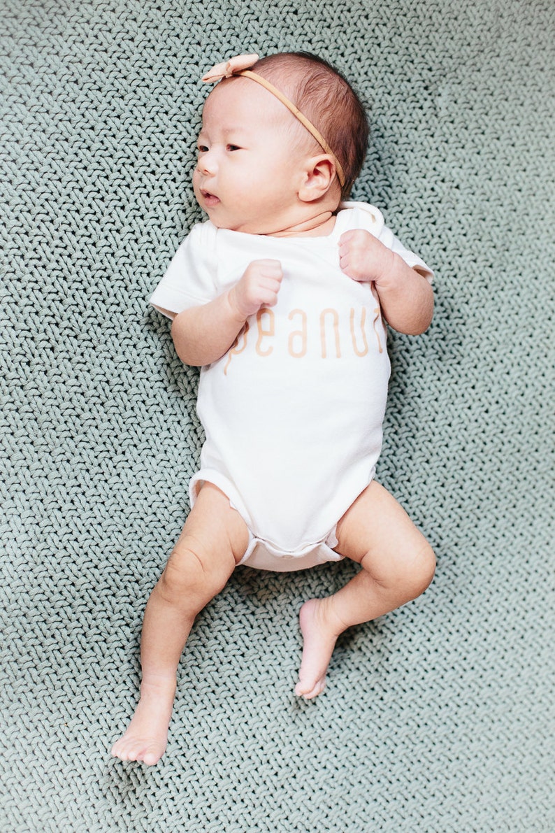 Peanut Baby, Boy, Girl, Unisex, Infant, Toddler, Newborn, Organic, Fair Trade, Bodysuit, Outfit, One Piece, Clothes, Layette, Shirt, Tee image 1