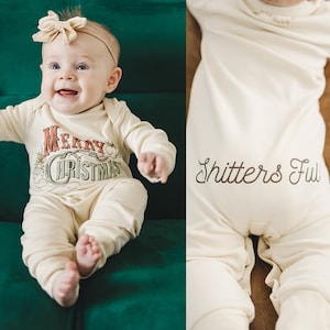 ORIGINAL Merry Christmas Sh*tters Full, Holiday, Organic Cotton Baby Bodysuit, Playsuit, Baby Girl, Baby Boy, Pajamas, Ecofriendly, Handmade