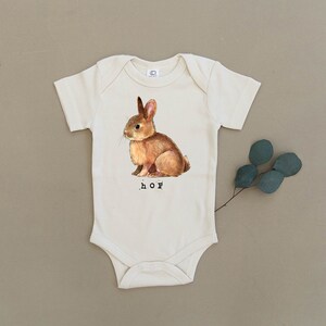 Hop Bunny Rabbit Easter Spring Baby Onesie, Boy, Girl, Unisex, Infant, Toddler, Newborn, Organic, Ecofriendly, Bodysuit, Outfit,