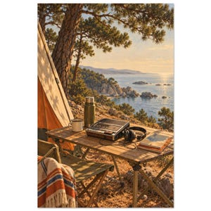 Coastal Camping Cassette Art Print, Cassette at the Campsite image 3