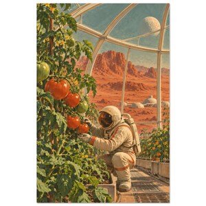 Red Planet Garden Art Print, Retro Space Botanical Poster 画像 2