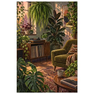 Botanical Listening Room Art Print, Jazz Under Leaves image 3