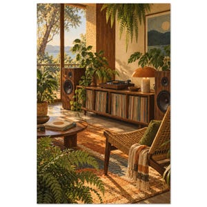 Botanical Hi-Fi Room Art Print, Fern Room Sessions image 2