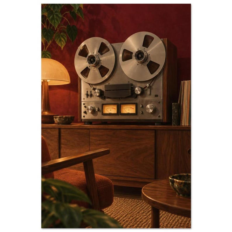 Retro Tape Recorder Art Print, The Reel Cabinet image 3