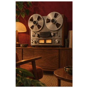 Retro Tape Recorder Art Print, The Reel Cabinet image 2