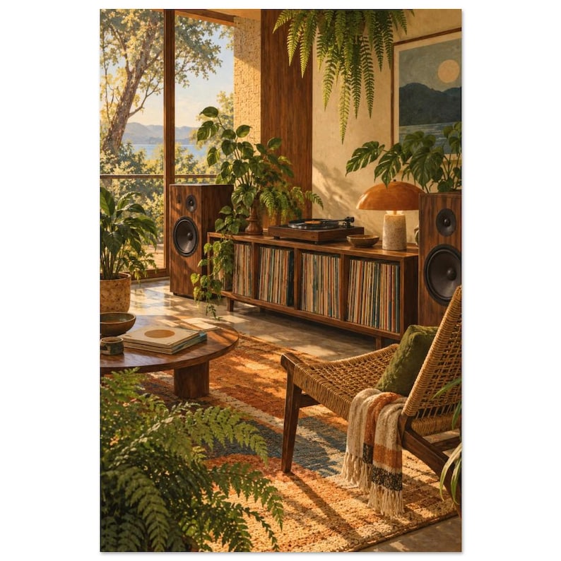 Botanical Hi-Fi Room Art Print, Fern Room Sessions image 3
