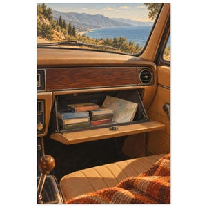 Retro Car Cassette Art Print, Tape in the Glovebox image 3