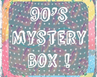 90s Nostalgia Mystery Box, filled with vintage media and collectibles