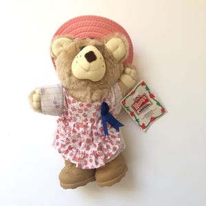 Vintage Hattie Furskin teddy bear from Wendy&#39;s 1986 - with Christmas tag