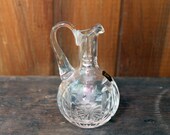 Genuine Lead Crystal Oil Cruet by Golden Crown