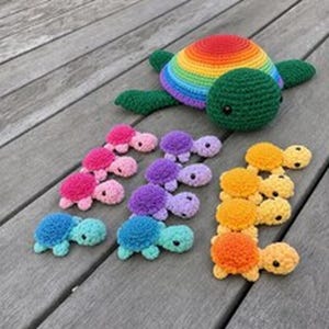 Crochet Turtle Pattern PDF, Rainbow Turtle Memory Game, Amigurumi Turtle Pattern, Educational Toy, Gift for Kids DIY