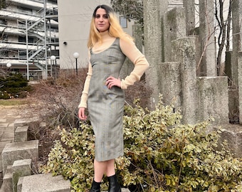 CHRISTIAN DIOR BOUTIQUE Abito in lana color crema con motivo pied