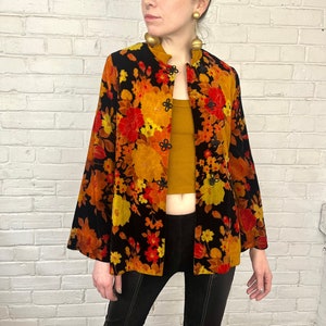 Orange floral jacket new arrivals