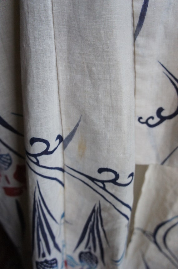 MEIJI ERA Antique 1900s Hand Spun Hemp Linen Kimo… - image 10