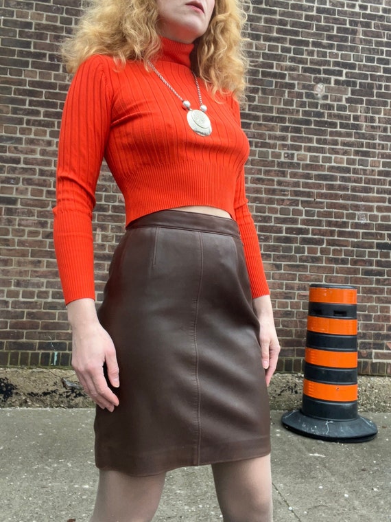 CHRISTIAN DIOR BOUTIQUE #'d Vintage 1960s Brown Leather A