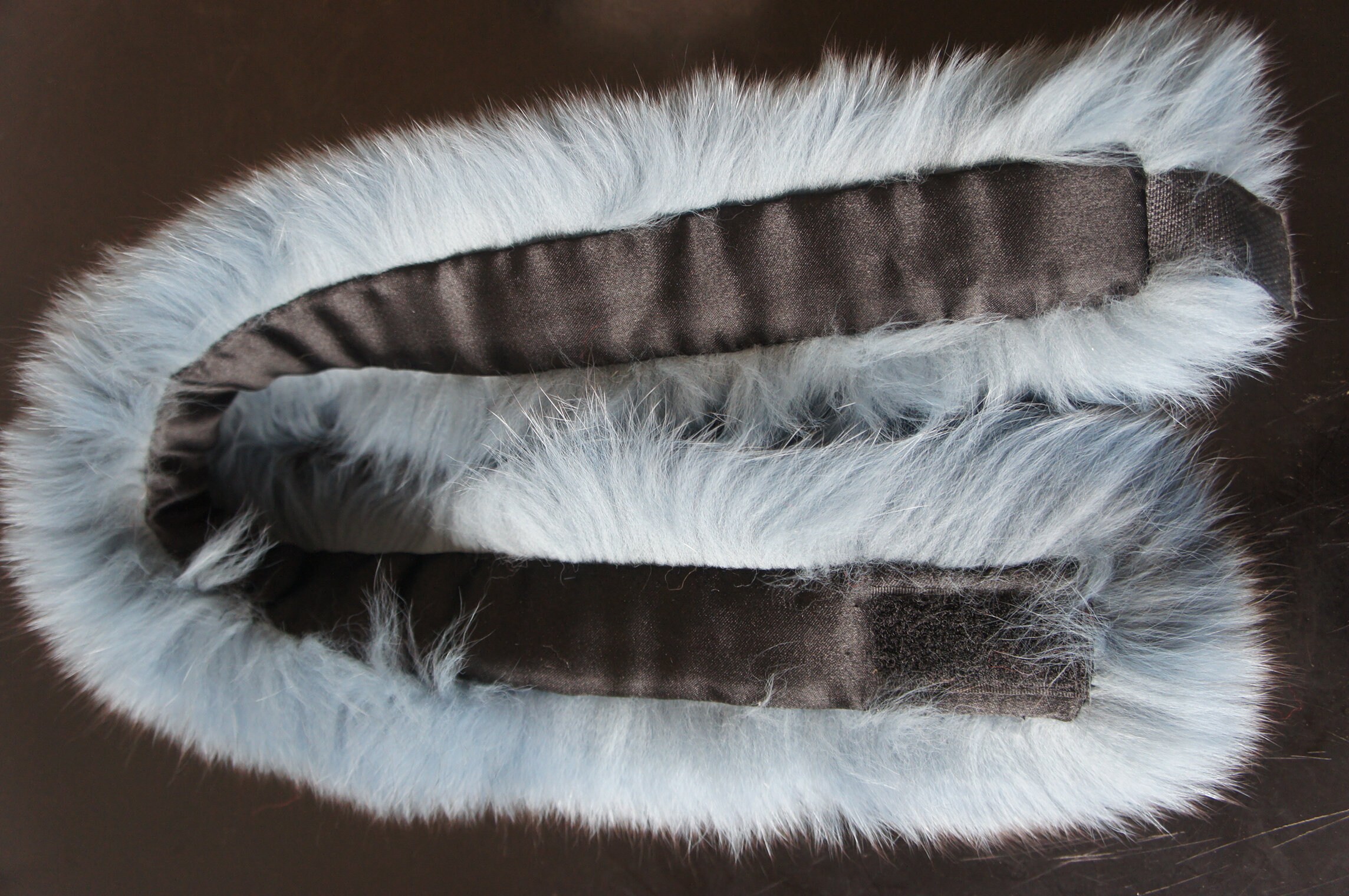 BLUE STEEL Dyed Fox Fur Headband with Satin Lining | Etsy