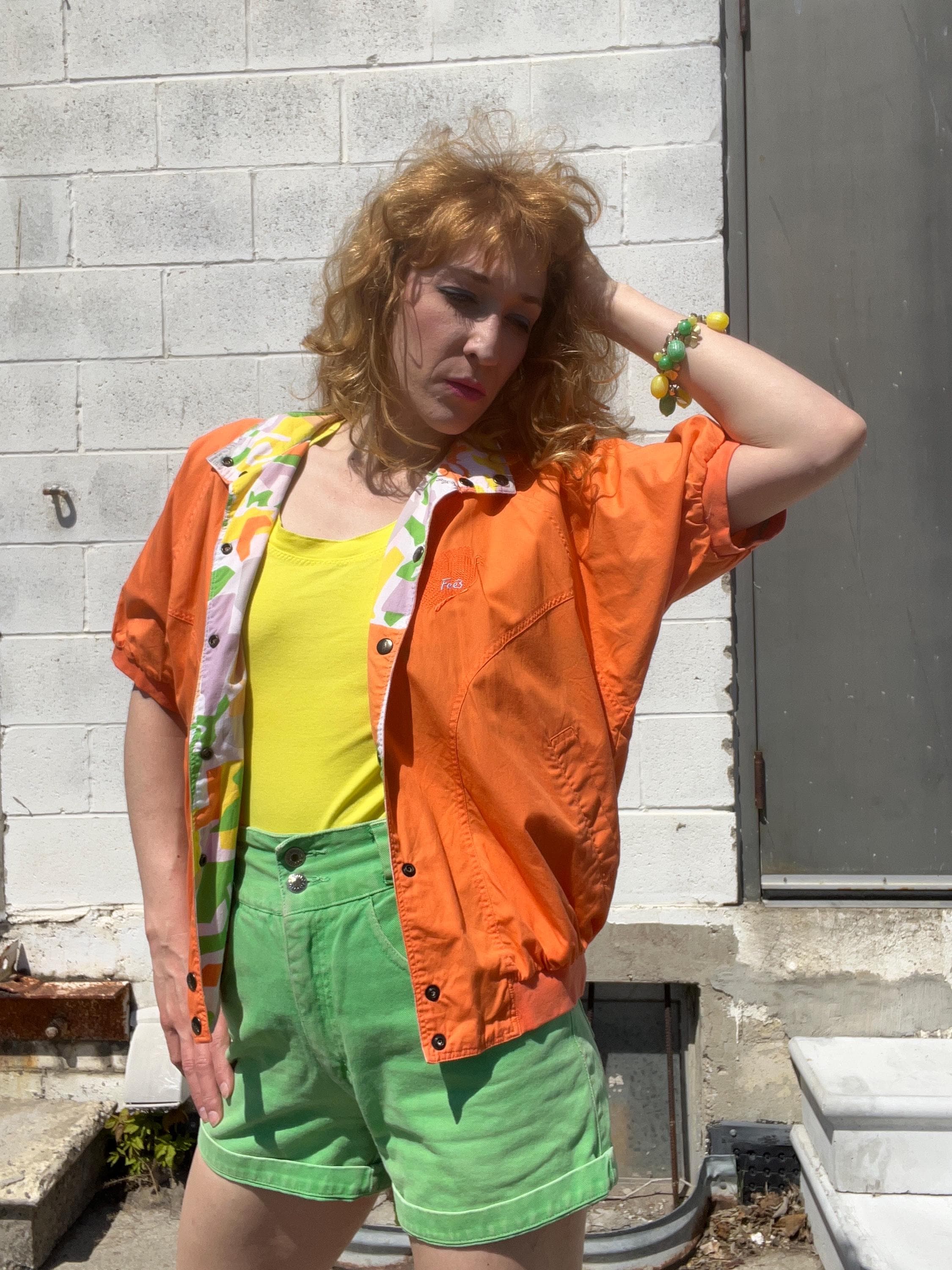 NEW WAVE Vintage 1980s Reversible Abstract Bomber Jacket, by FEÊS