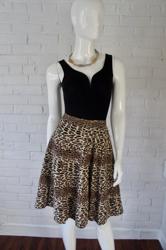 LEOPARD PRINT CORDUROY Vintage 1950's Animal Print