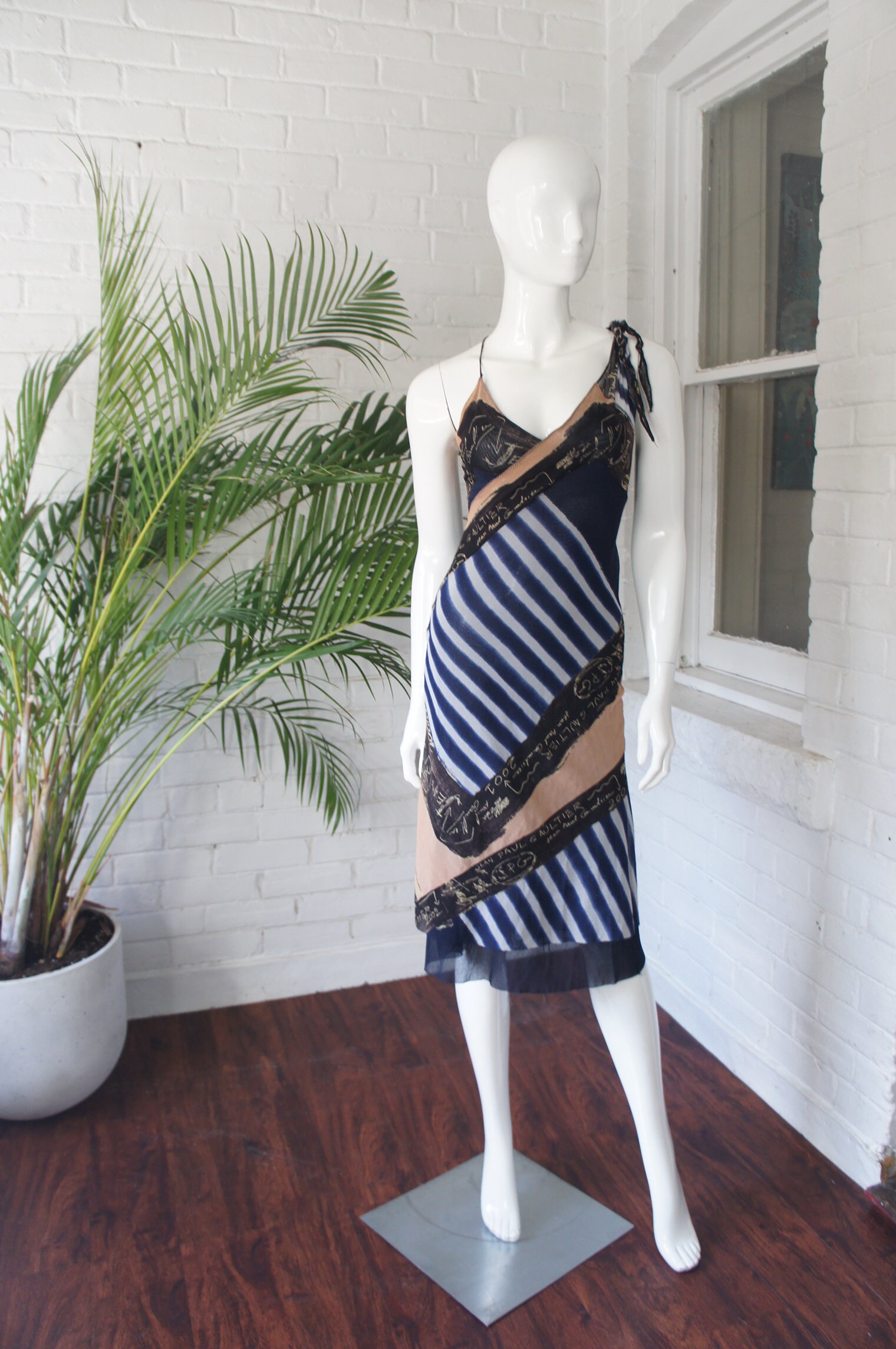 JEAN PAUL GAULTIER Maille Vintage 2001 Brenton Striped Mesh