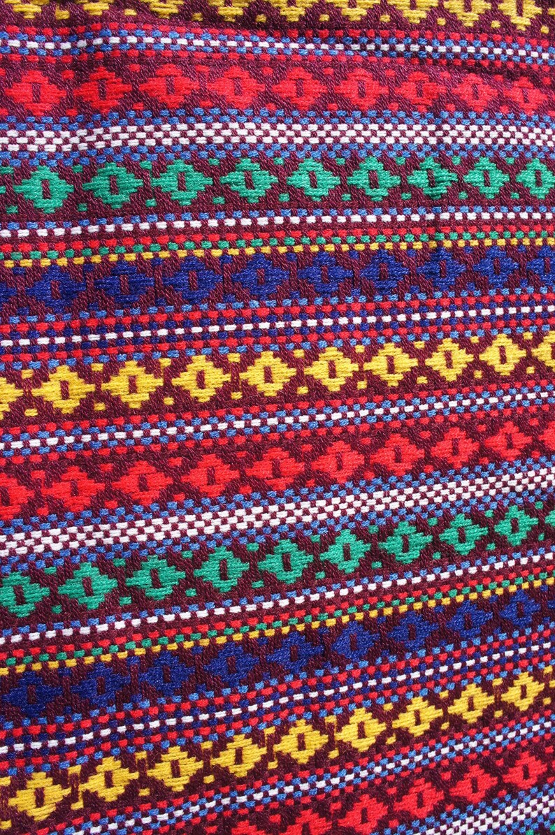 1.75yd x 4.83yd DEADSTOCK FABRIC Vintage 1960/'s Boho Striped Woven Fabric Yardage