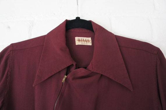 WINGS Vintage 1940's Men's Workwear Shirt, Burgund