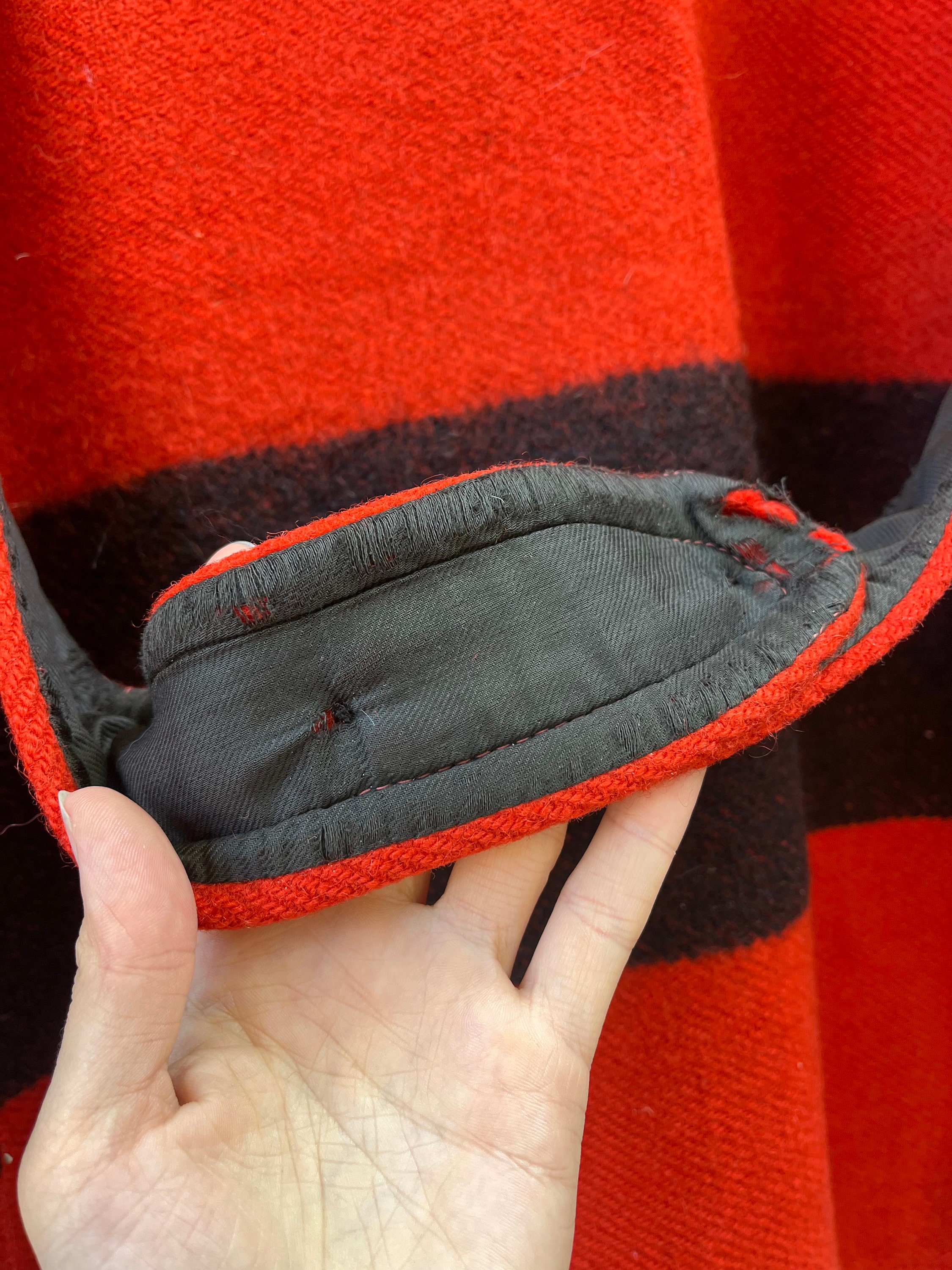 1930's ヴィンテージ U.S.A. ブランケットウールカーコート 好ディティール 10s20s30s40s スポーツジャケット ハトメ ホースハイド レザー ☆レア ビンテージ☆ ウールリッチ 70s〜80s USA ブランケットコート