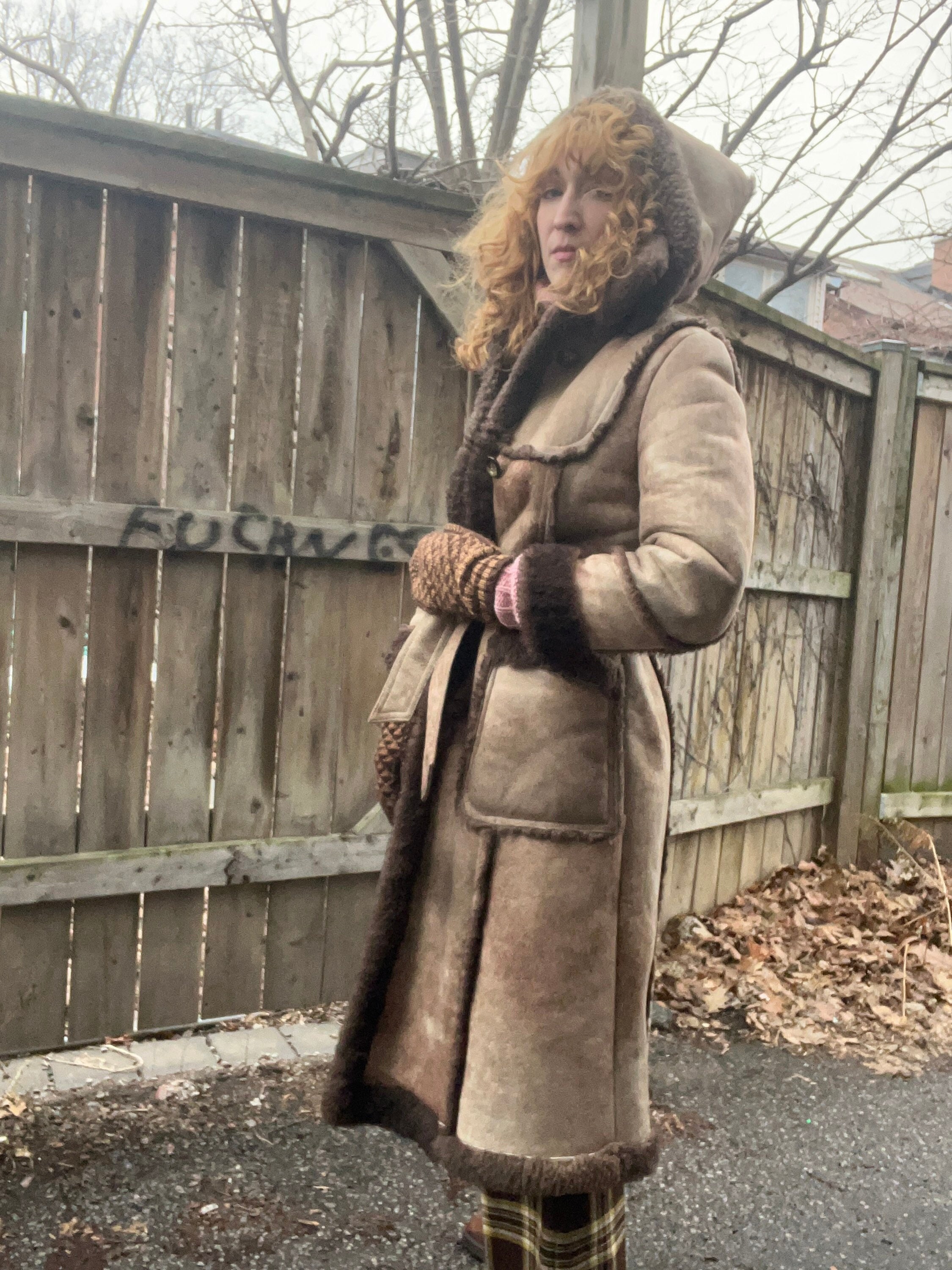 HOODED SHEARLING Vintage 1970s penny Lane Coat With Hood, Full Length  Sherpa Sheepskin Coat, by Leather Attic 