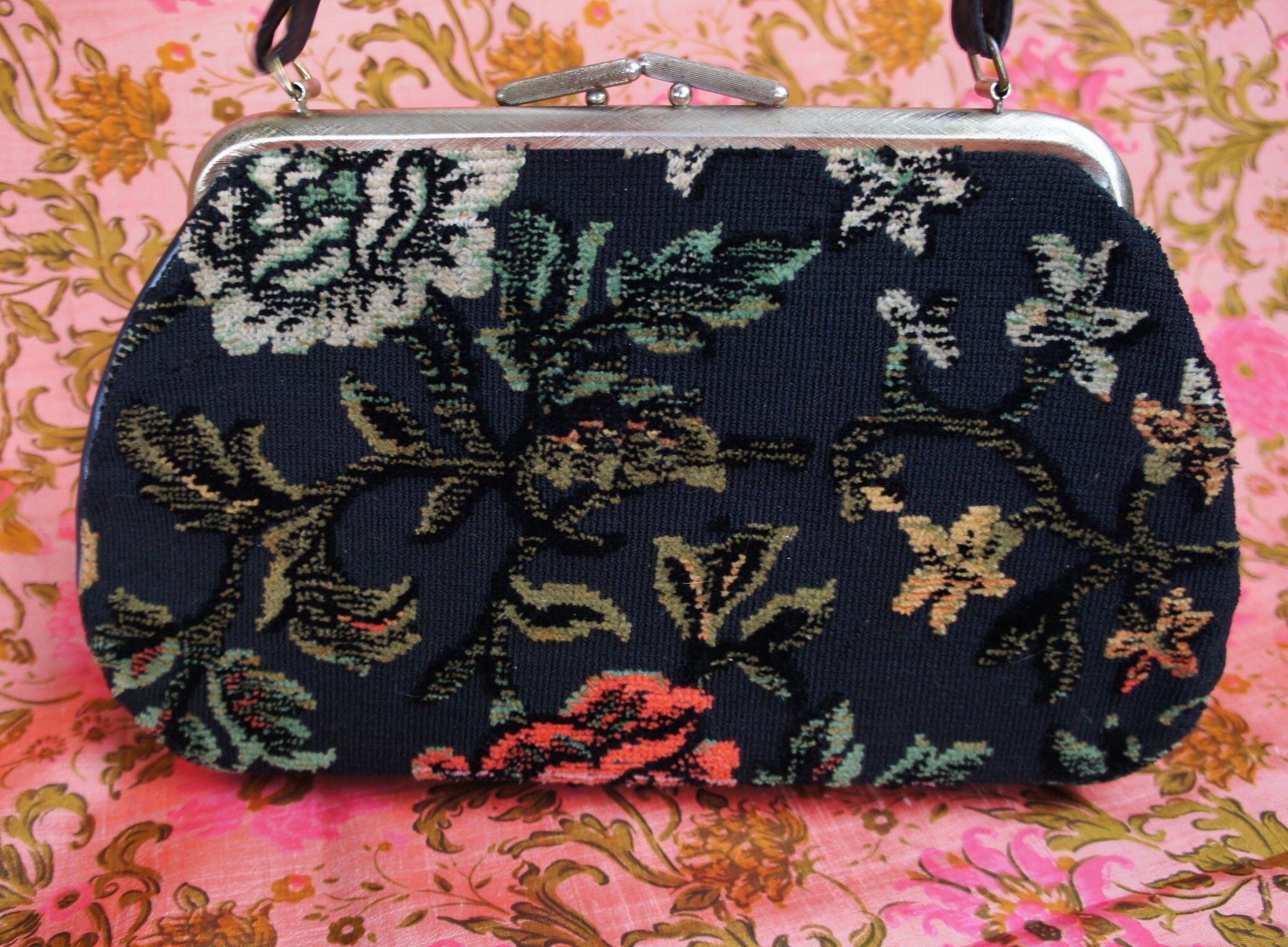 floral carpet bag