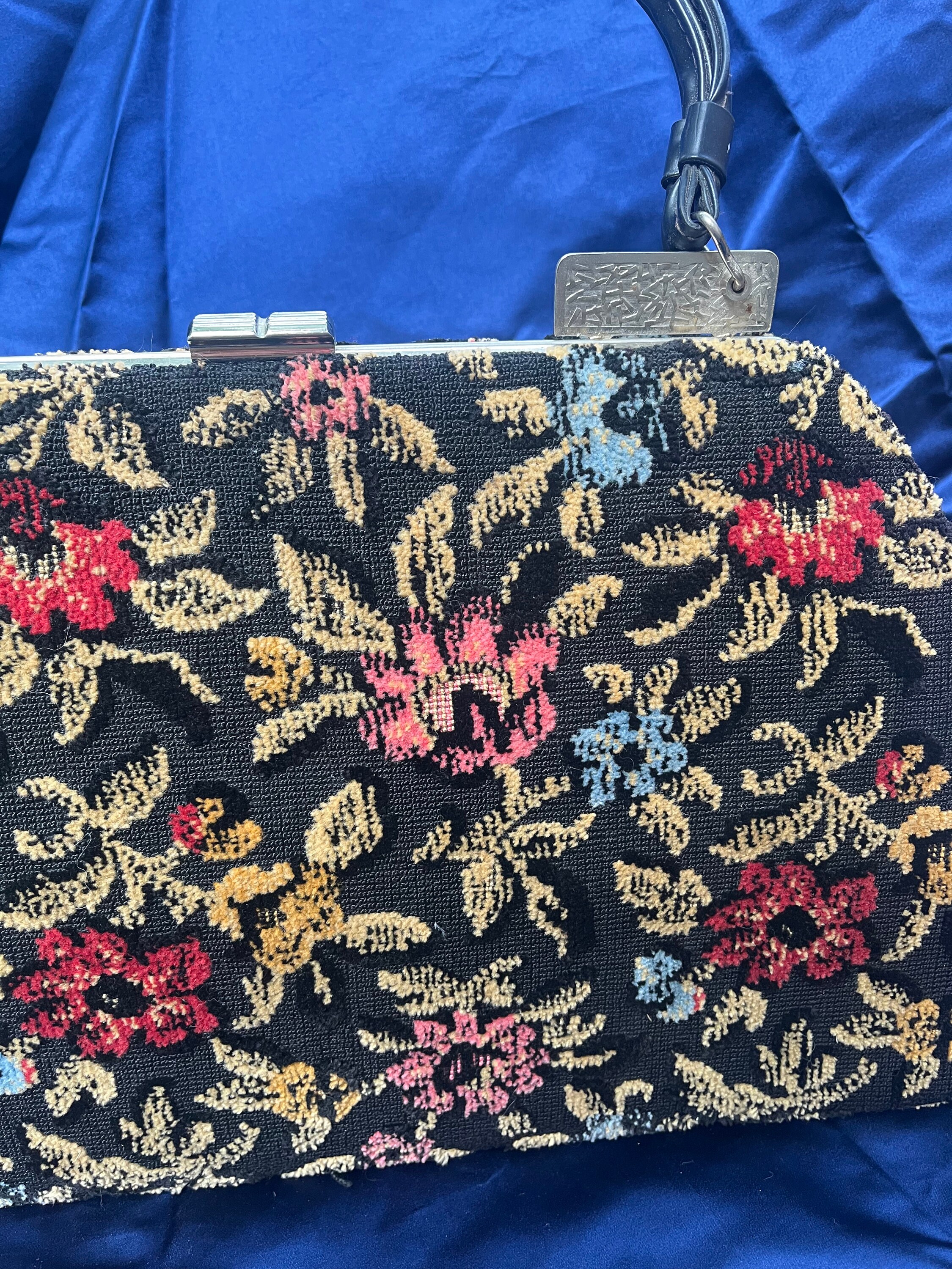 FLORAL TAPESTRY Vintage 1950s Oversize Carpet Bag Purse Etsy Ireland