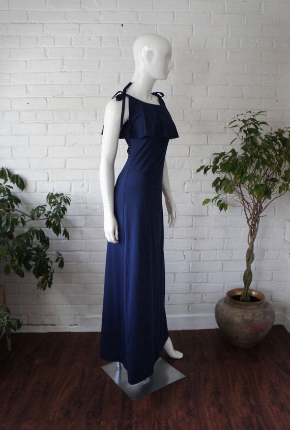 CLOVIS RUFFIN Vintage 1970's Navy Jersey Disco Gow