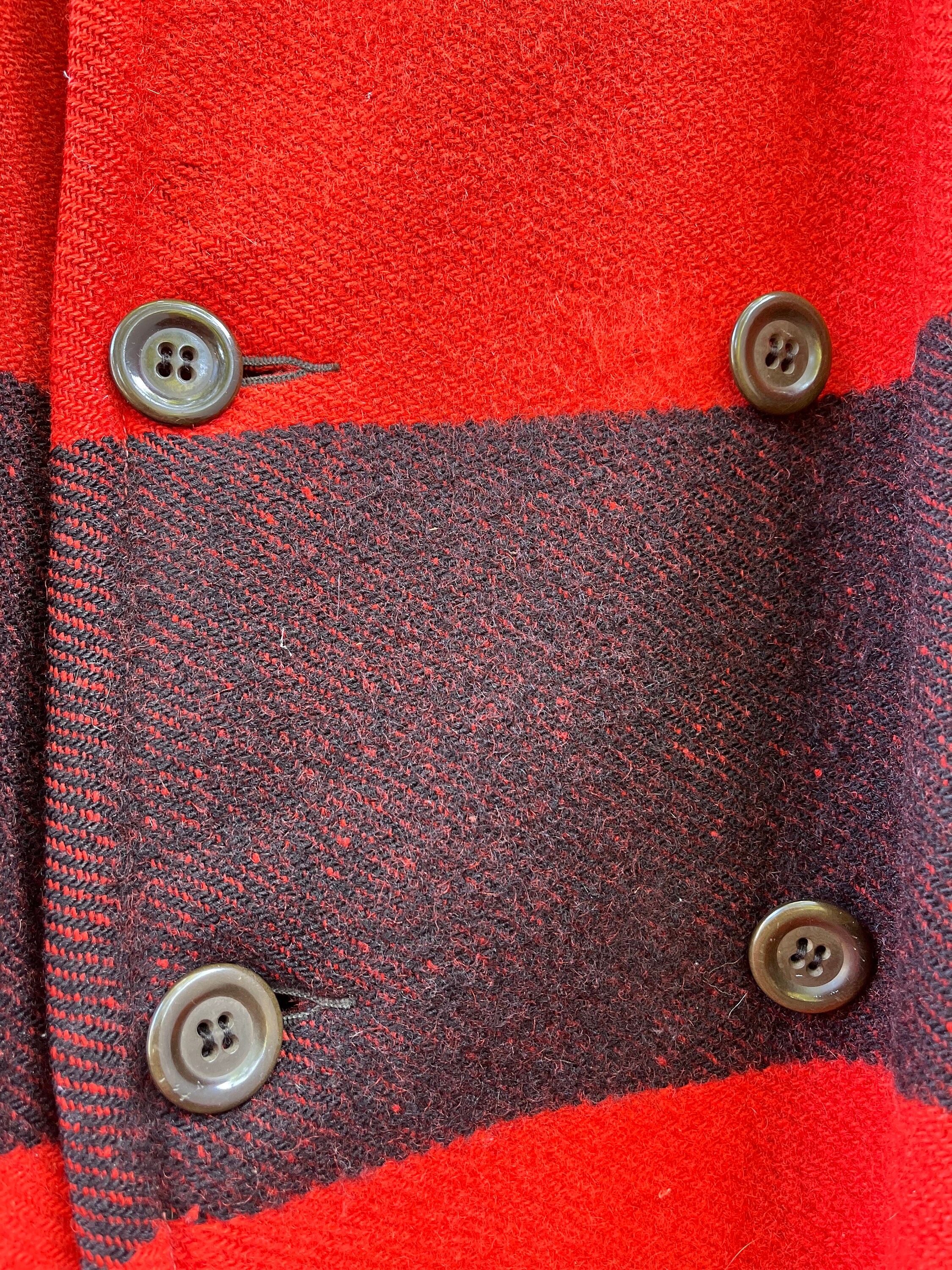 1930's ヴィンテージ U.S.A. ブランケットウールカーコート 好ディティール 10s20s30s40s スポーツジャケット ハトメ ホースハイド レザー ☆レア ビンテージ☆ ウールリッチ 70s〜80s USA ブランケットコート