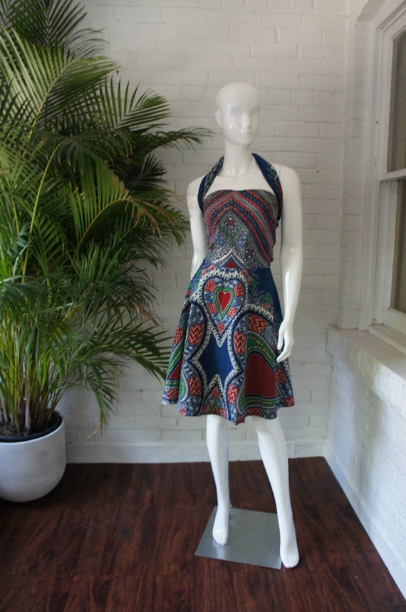 1950 Tropical Cotton Skimmer Dress