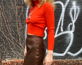 CHRISTIAN DIOR BOUTIQUE #'d Vintage 1960s Brown Leather A CHRISTIAN DIOR BOUTIQUE #'d Vintage 1960s Brown Leather A