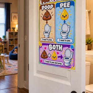 Potty Training Visual Chart | Poop & Pee Communication Board | Kids Bathroom Routine Printable