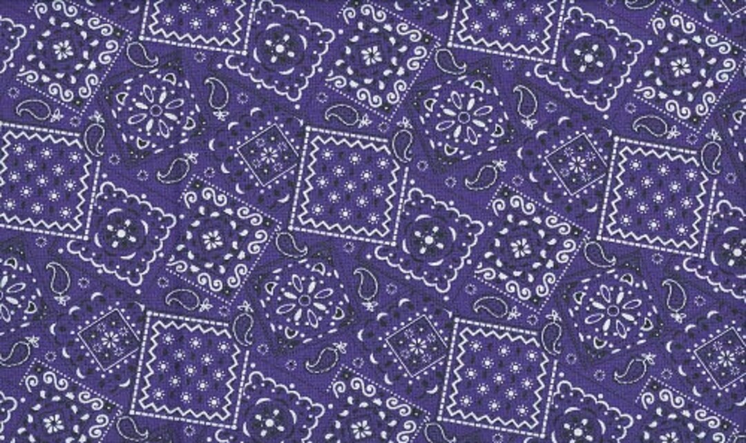 Purple Bandana Fabric Sold by the Half Yard Etsy