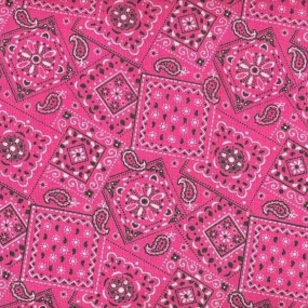 Pink Bandana Fabric Etsy