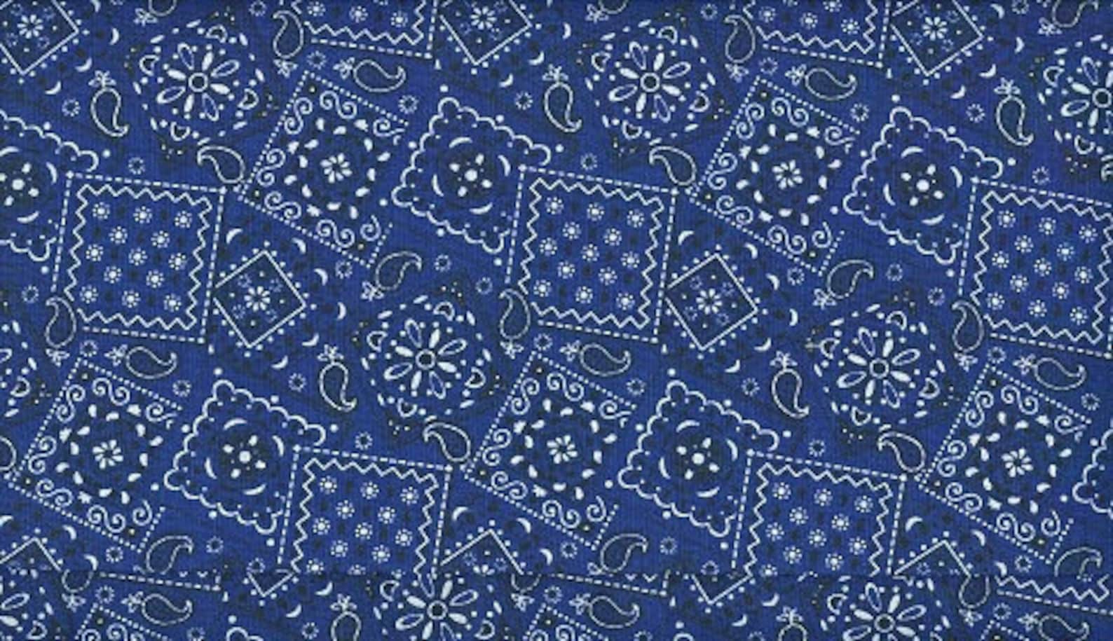 Navy Blue Bandana Fabric 100 Percent Cotton Sold by the Half Yard - Etsy