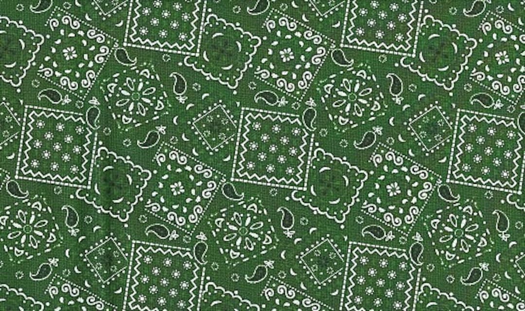 Hunter Green Bandana Fabric 100 Percent Cotton Sold by the Half Yard Etsy