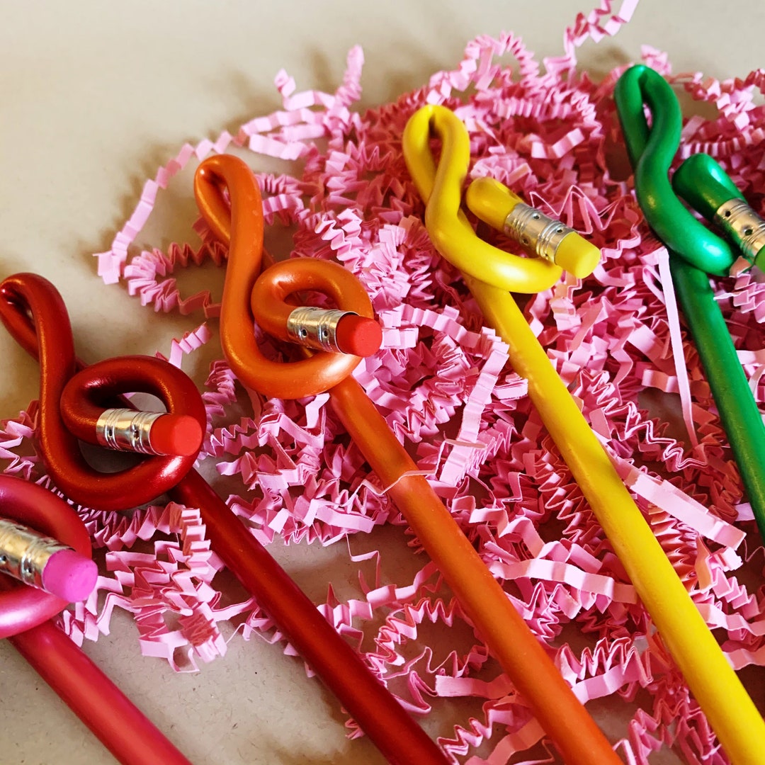 Music Note Treble Clef Twisted Graphite Pencil With Eraser Etsy