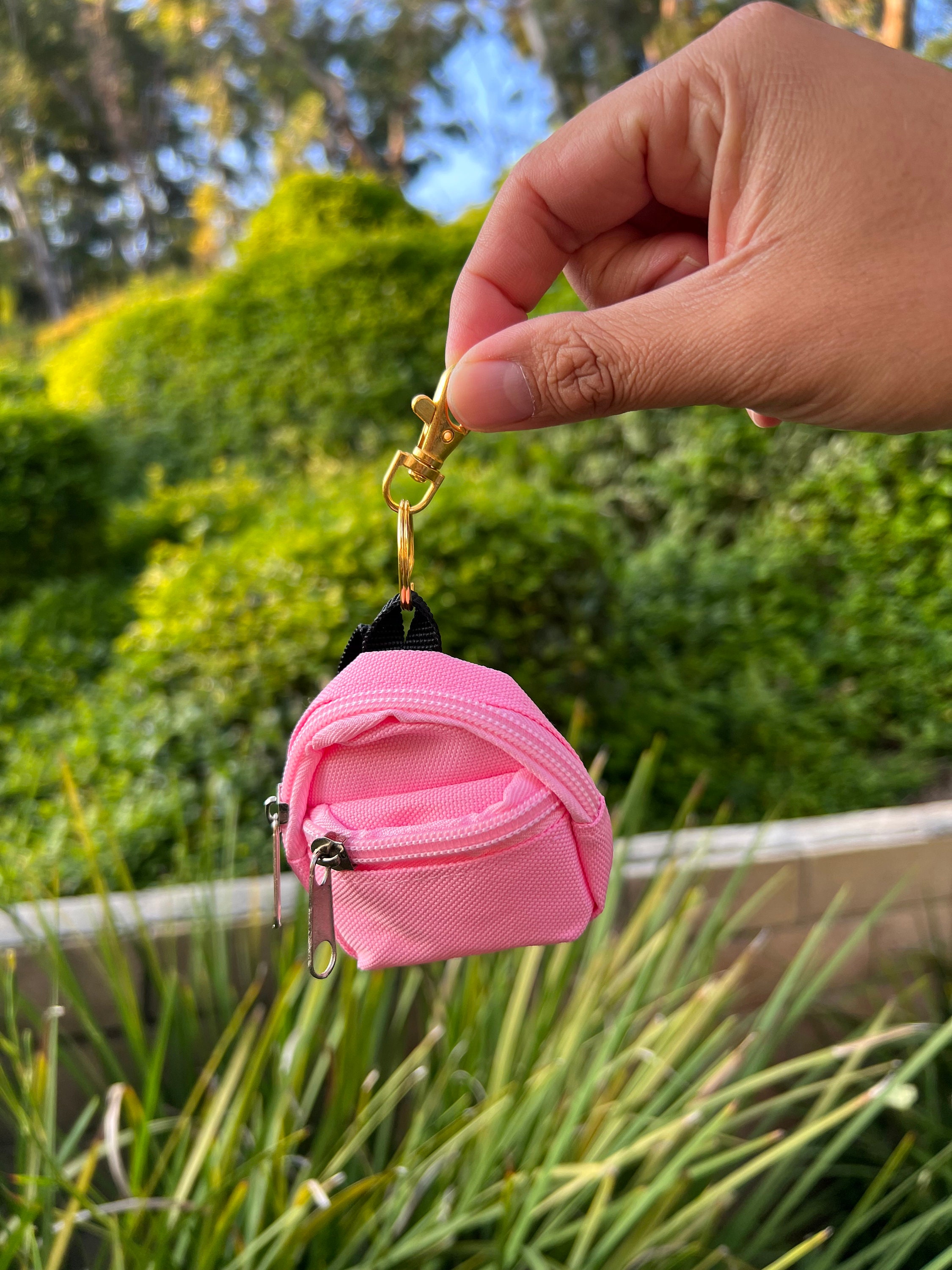 Pink Strawberry Print Mini Backpack Keyring  Backpack keychains, Mini  backpack, Backpacks