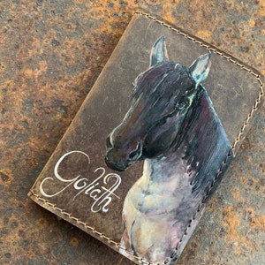 Regalo conmemorativo de caballo Billetera con monograma Estuche para pasaporte
