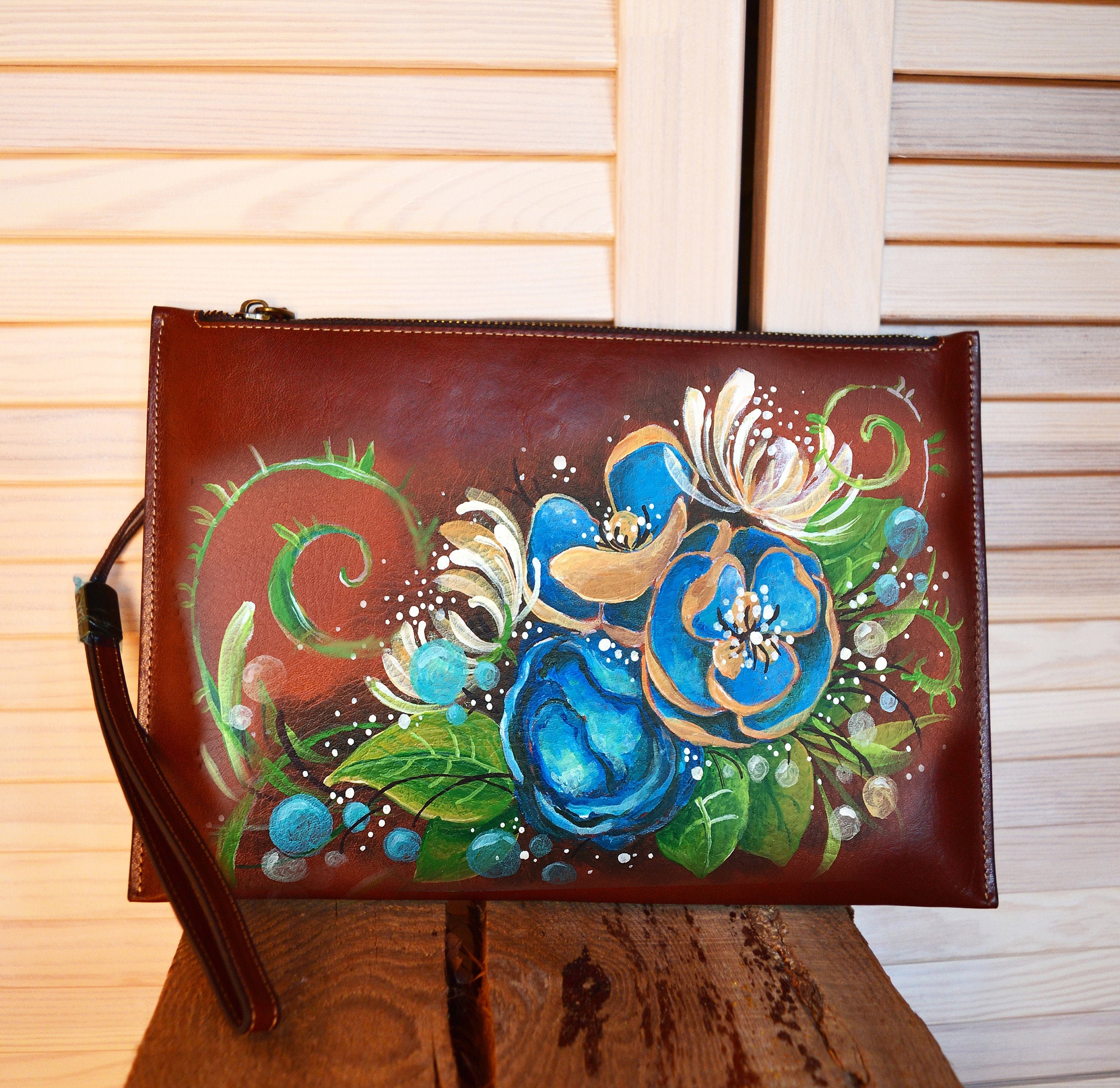 Custom Painted Wallet Clutch